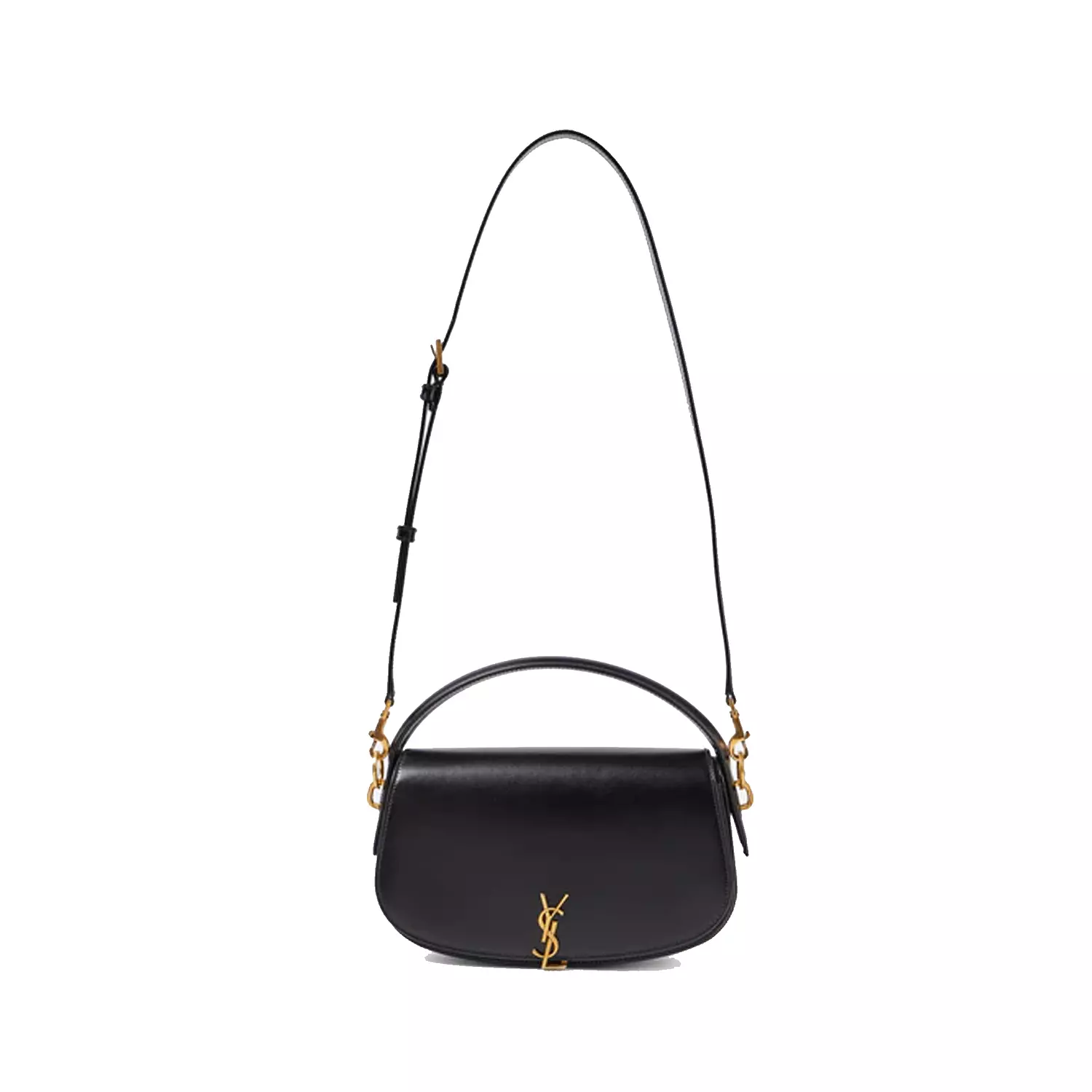  Saint Laurent Voltaire leather shoulder bag, specifically the mini version in black calfskin leather 2