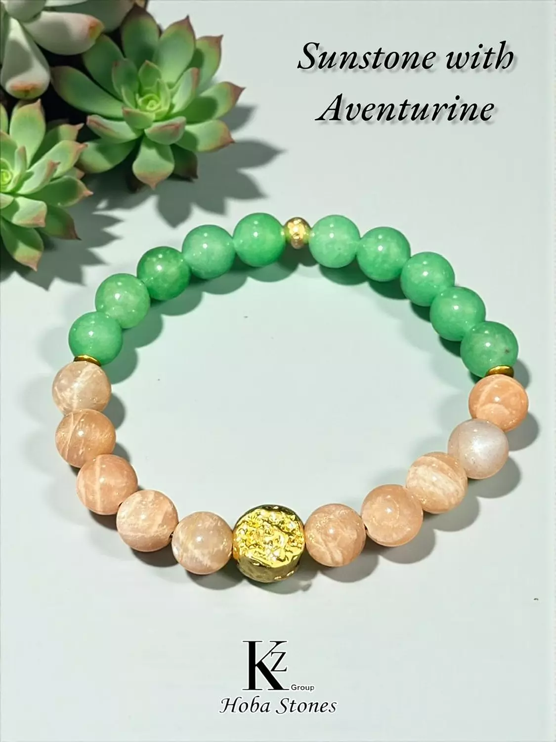 Bracelet Aventurine with Sunstone  3