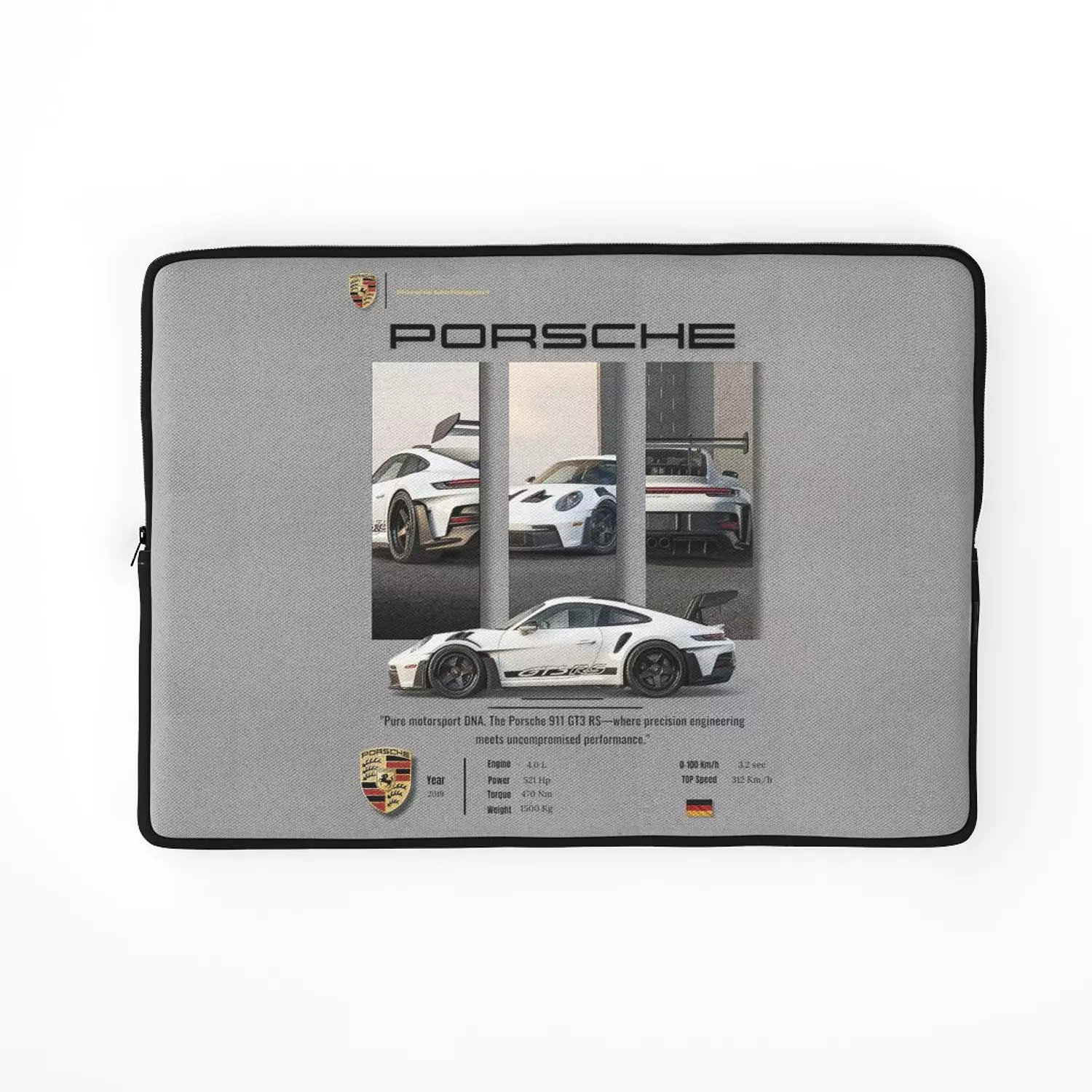 Porsche 911 GT3 RS Grey Laptop Sleeve image