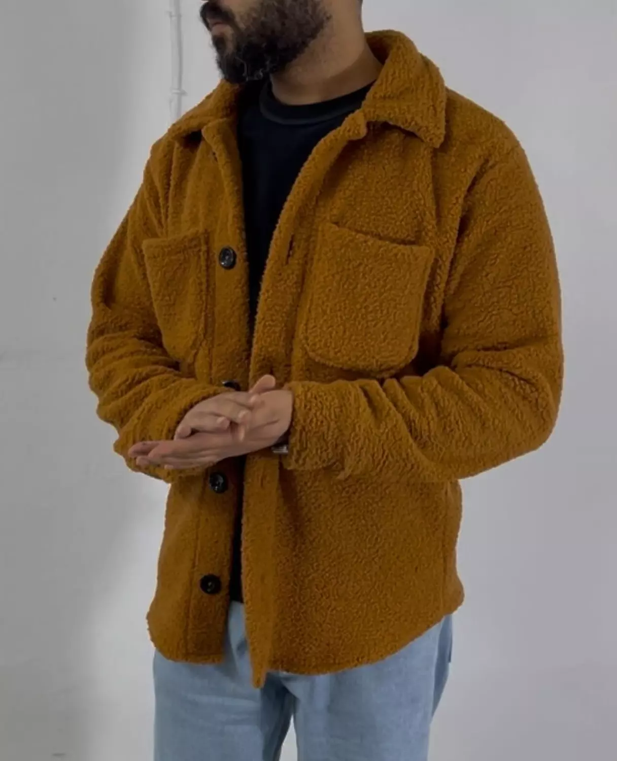 Light brown fur jacket  image