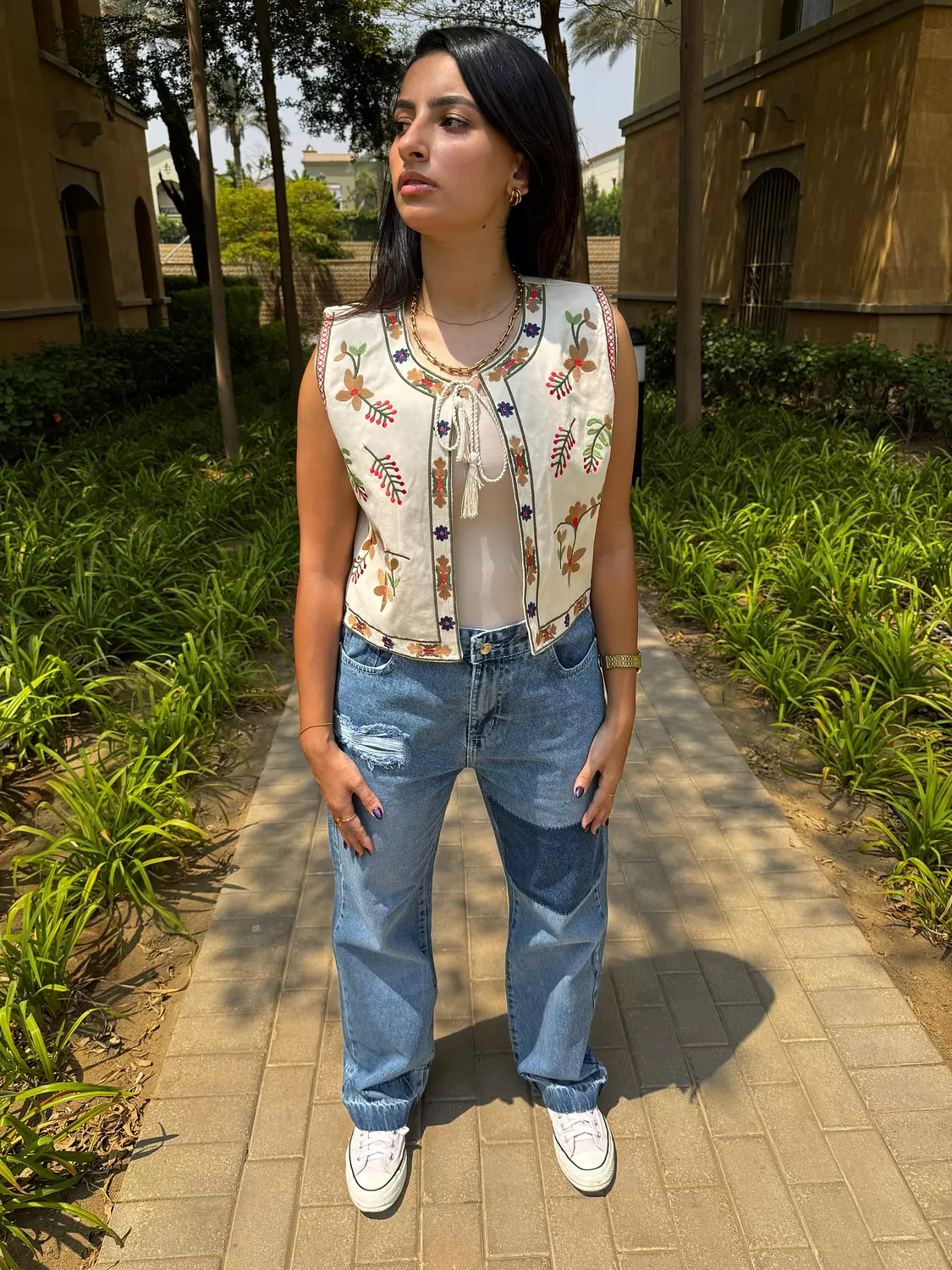  Boho Garden Embroidered Vest 2