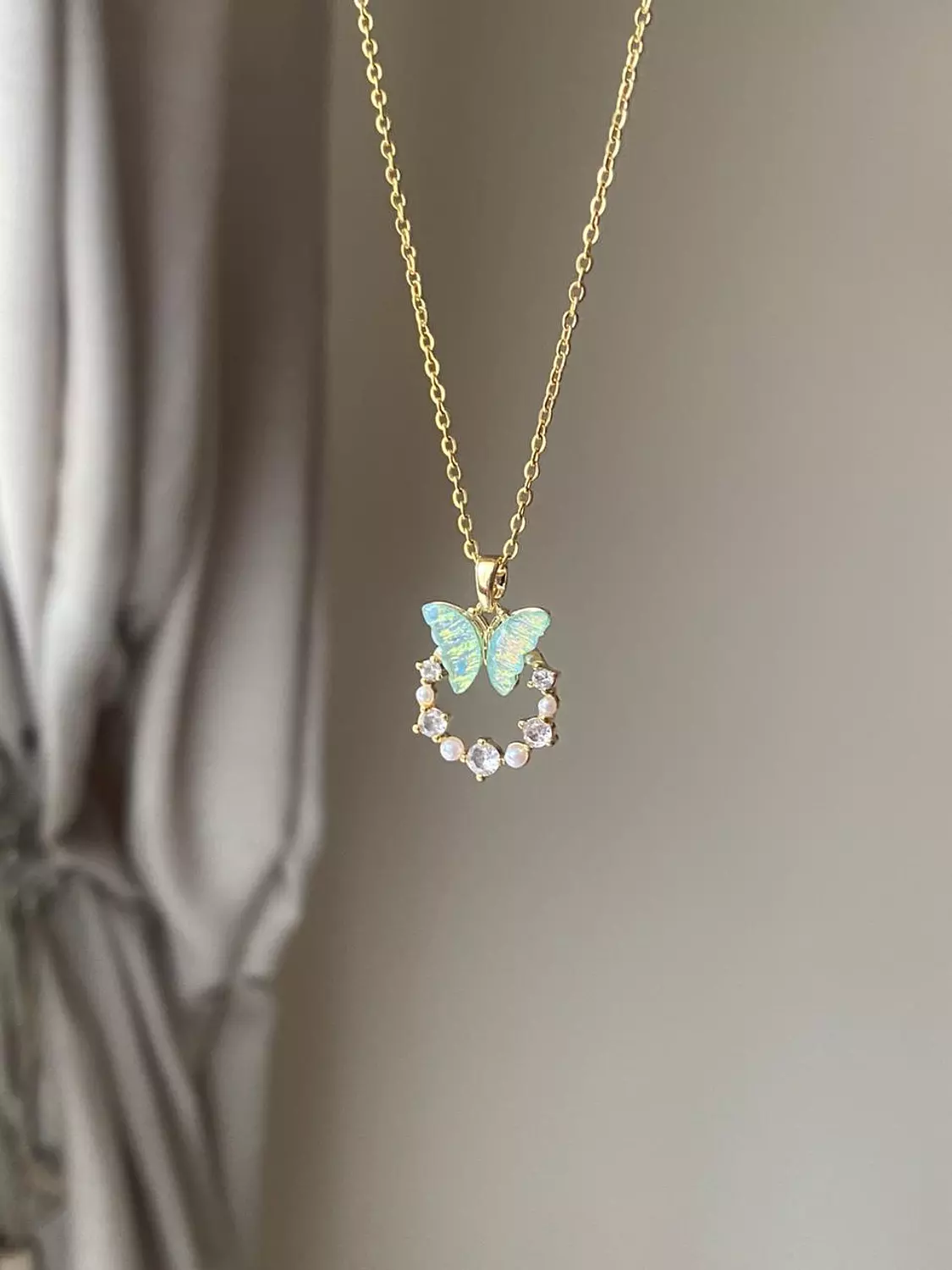 butterfly wreath necklace  image
