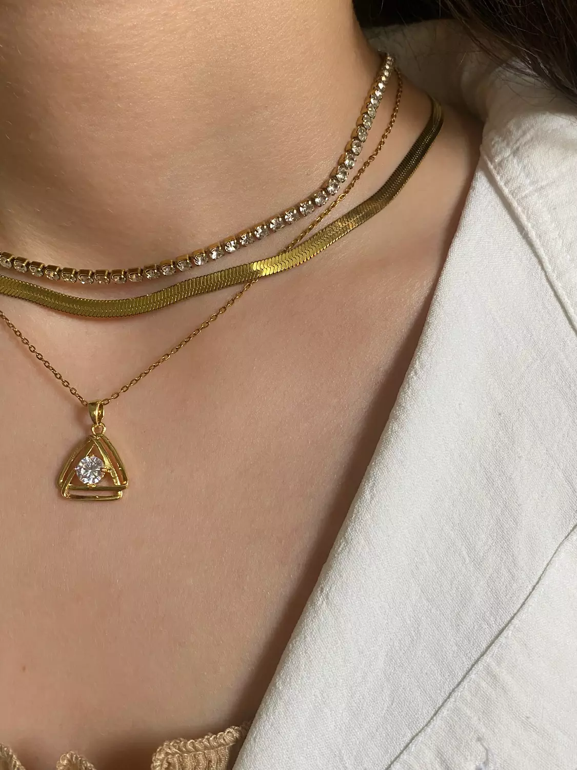 Triangle Diamond Necklace 2