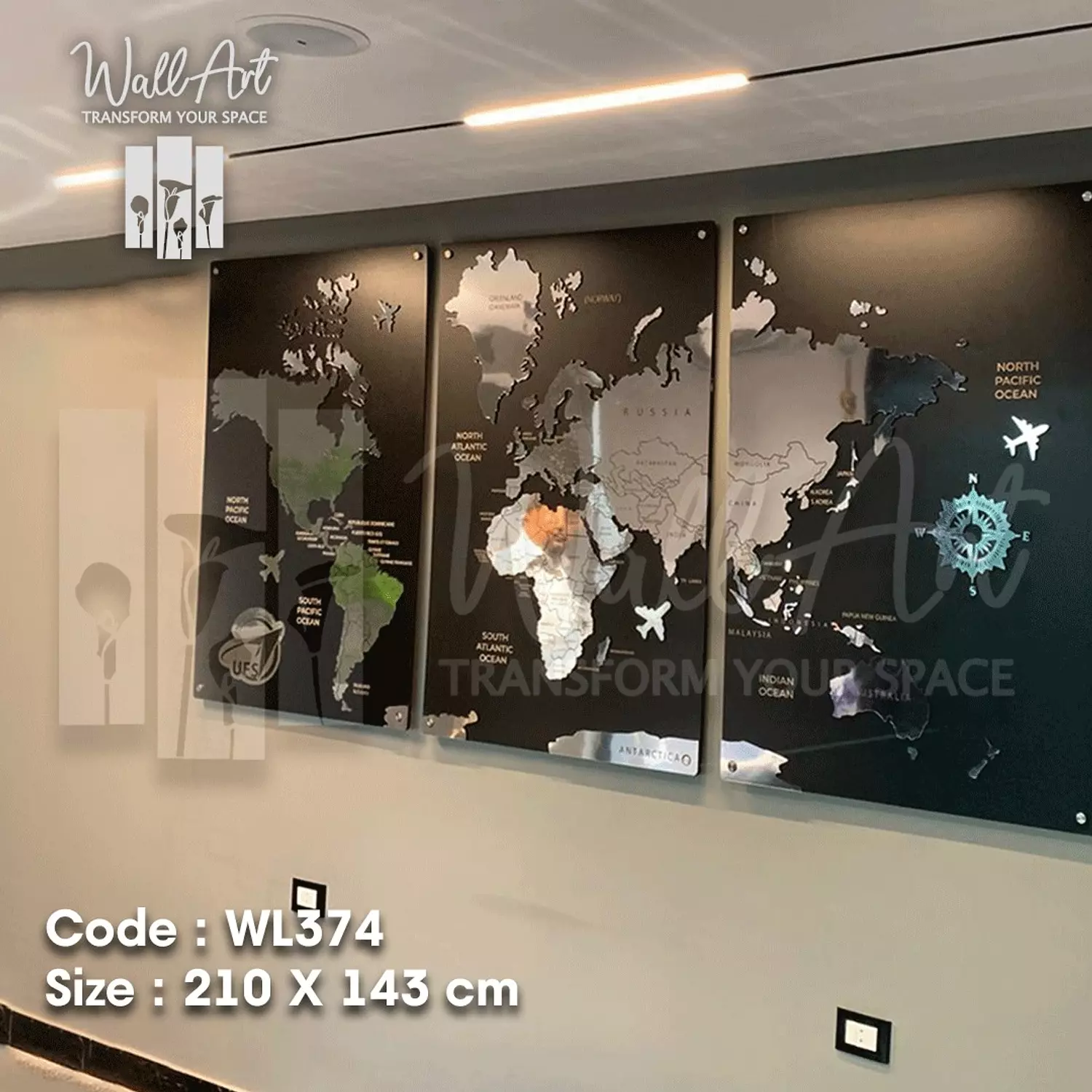 AW116-Engraved World Map   7