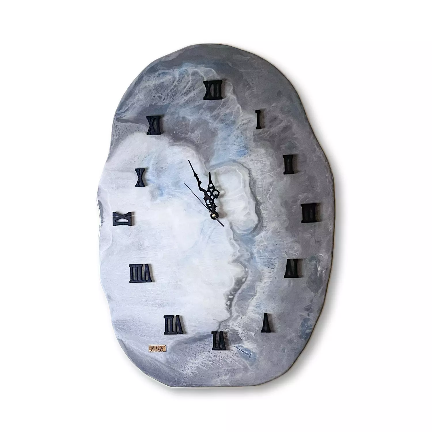 <p style="text-align: center"><strong>Grey / Blue Agate Wall-Clock</strong></p>