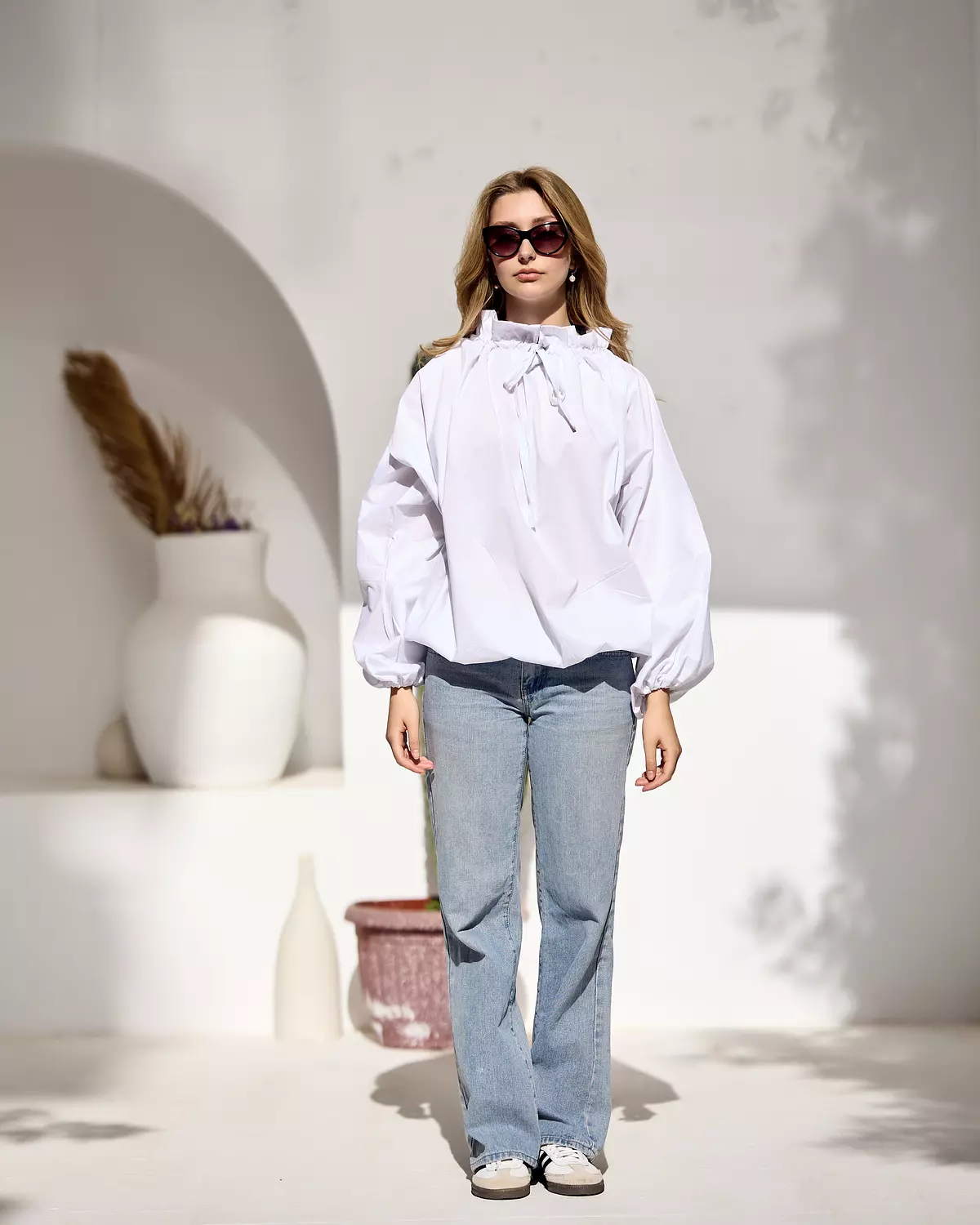 Ballon poplin blouse 2