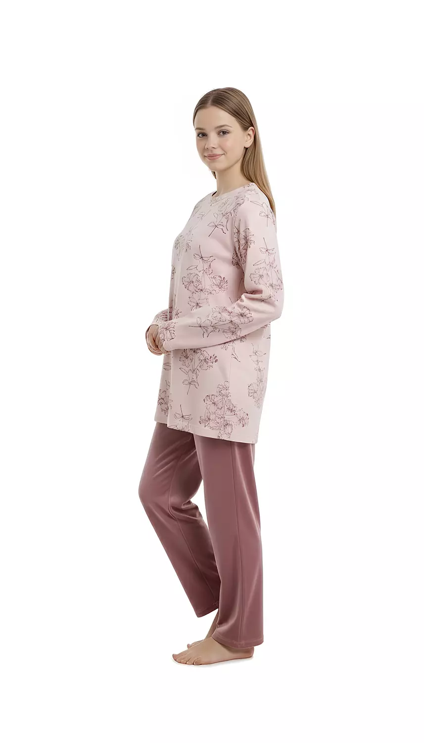 Shorto Girls Pajama Printed Flower PJ - 3103 - Rose Cashmere 2