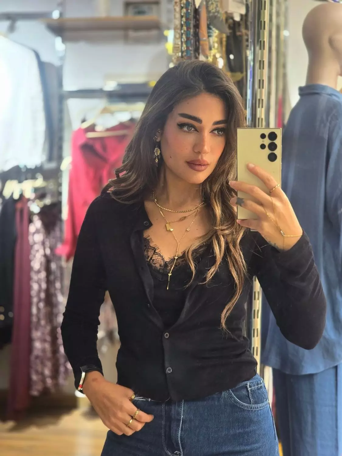 Lace top with jacket attached image