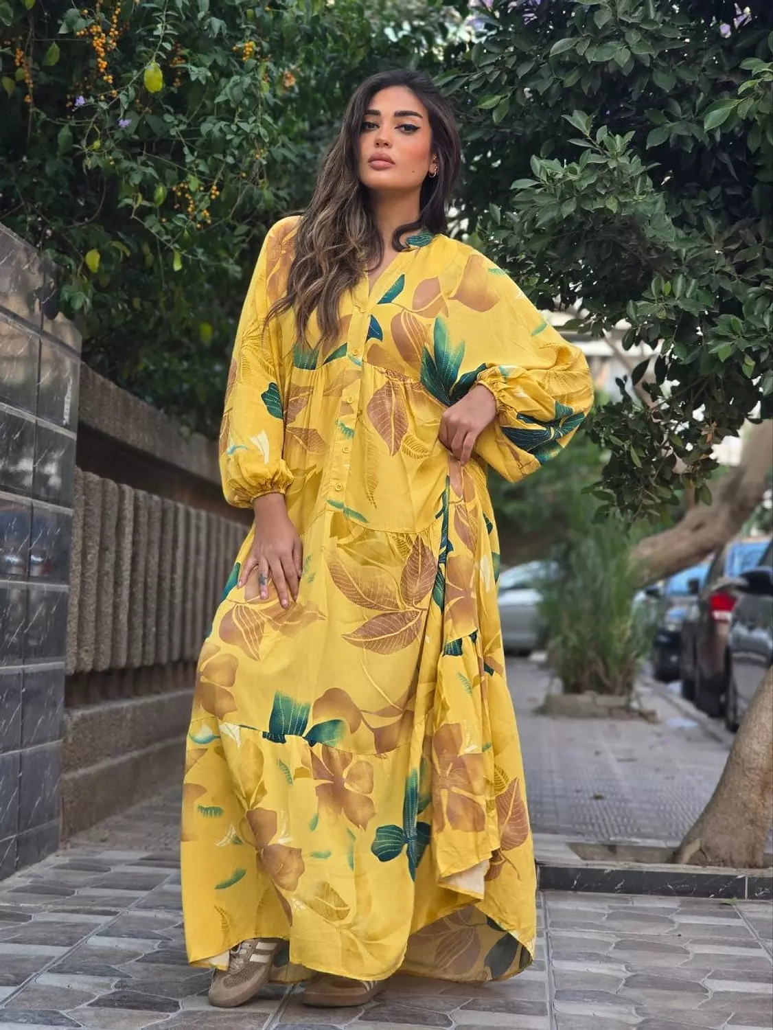 Yellow floral dress  3