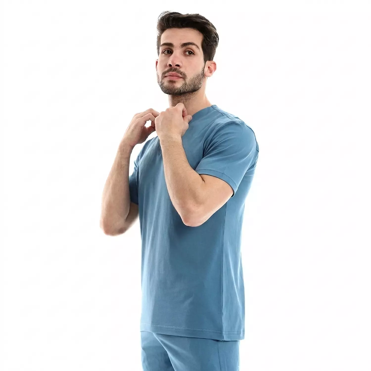 تي شيرت قطن سادة - 4018 - بترولي hover image