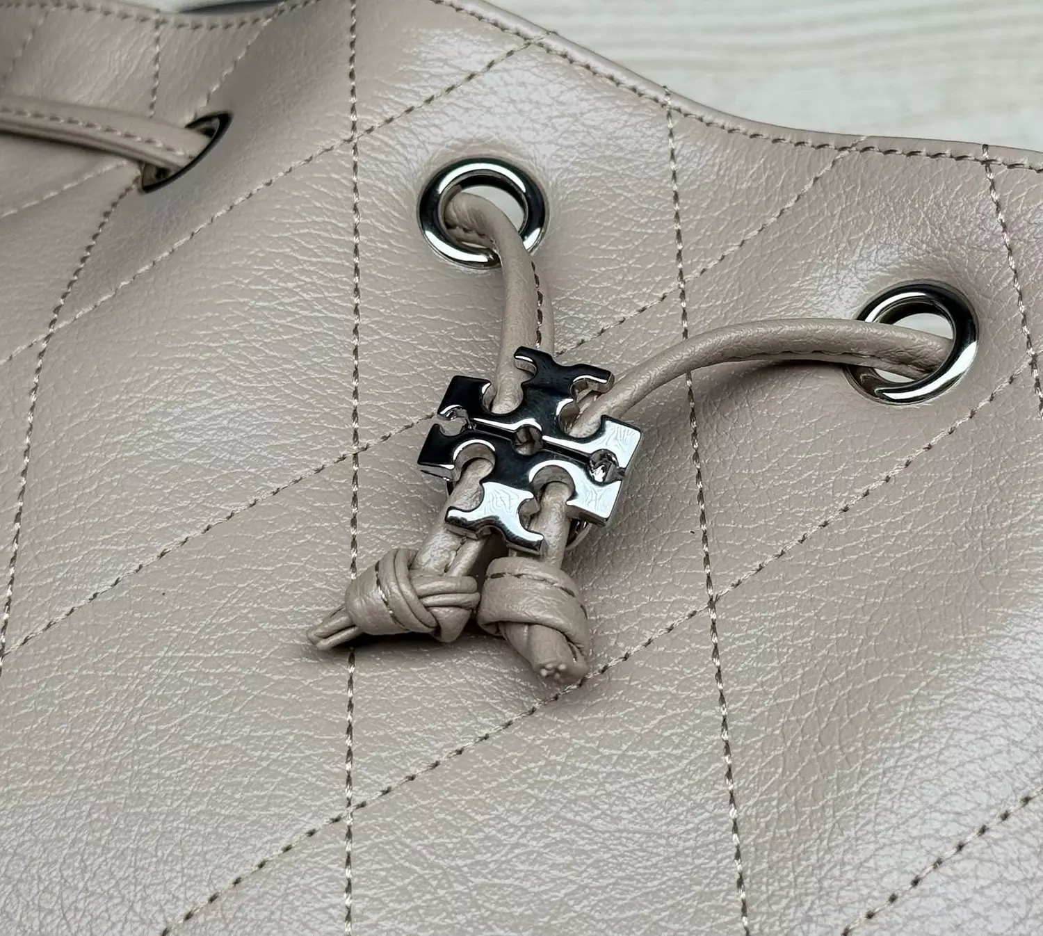 Tory Burch Charlie Quilted Drawstring Bucket Bag. 3