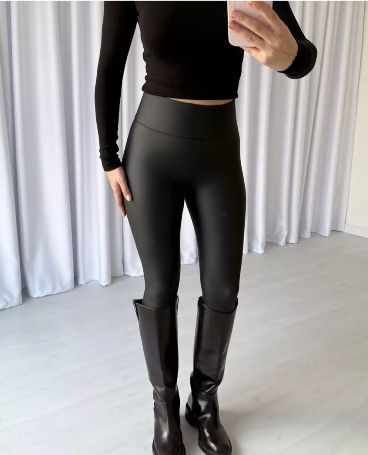Plus Size Matte Leather legging  hover image
