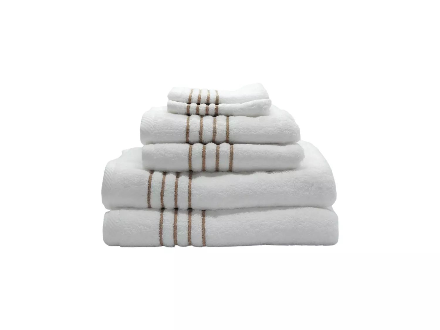 White stripped gold towel set image