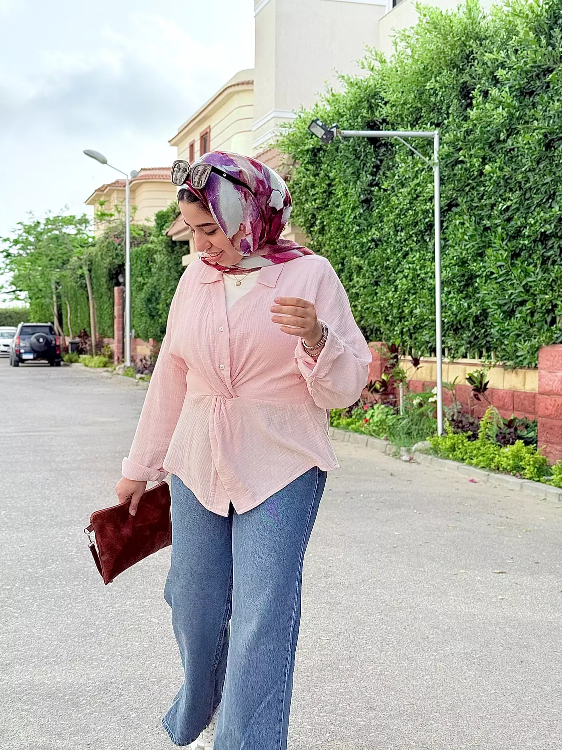 PASTEL PINK TWISTED BLOUSE image