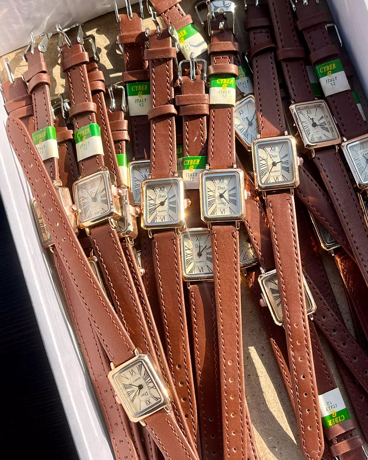 Trendy square Brown leather  7