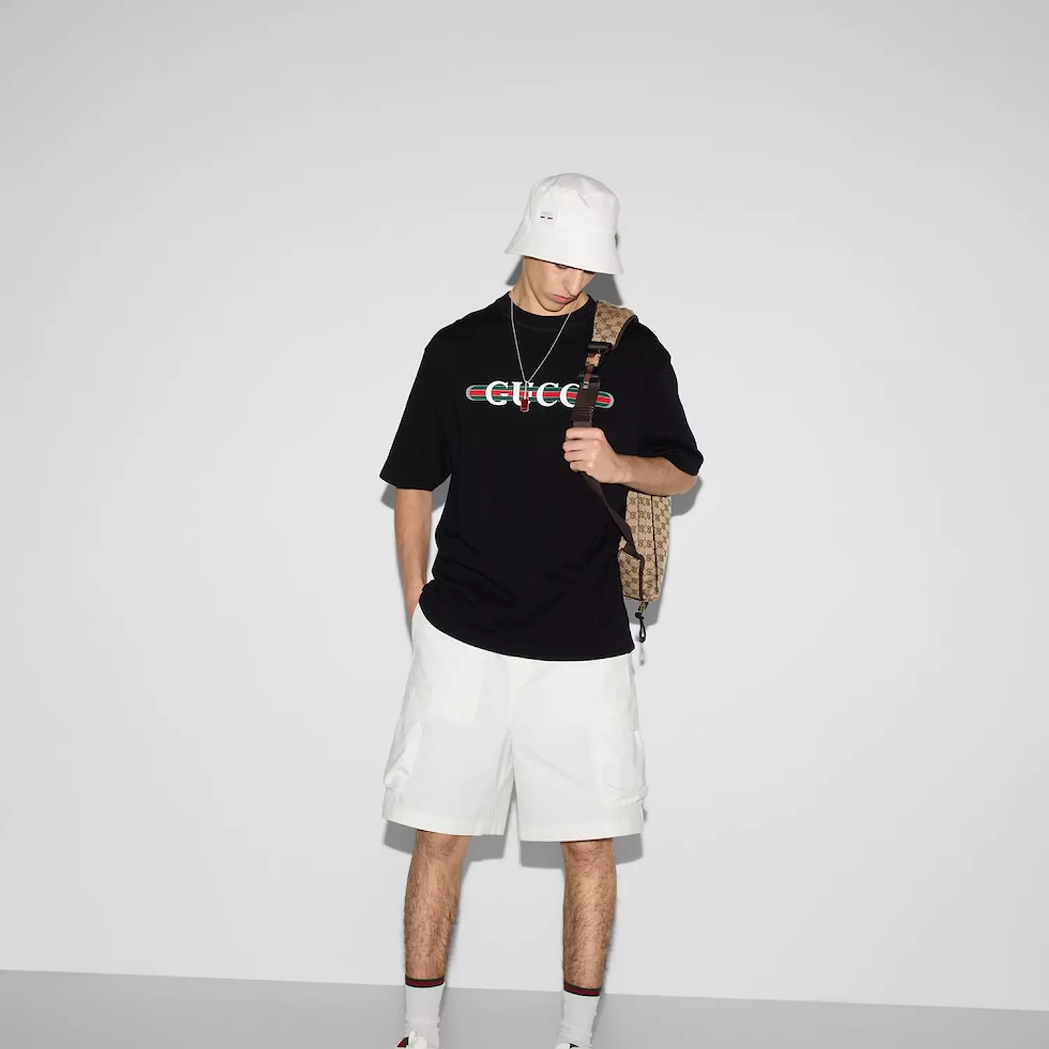 COTTON JERSEY T-SHIRT WITH GUCCI PRINT 7