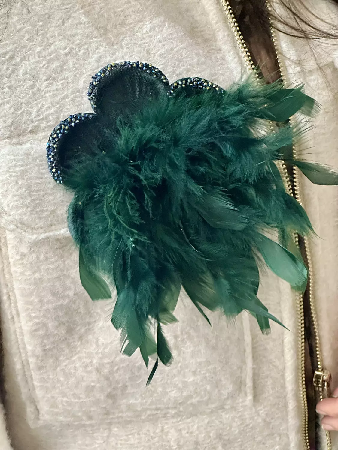 Feathers Flower Brooch image