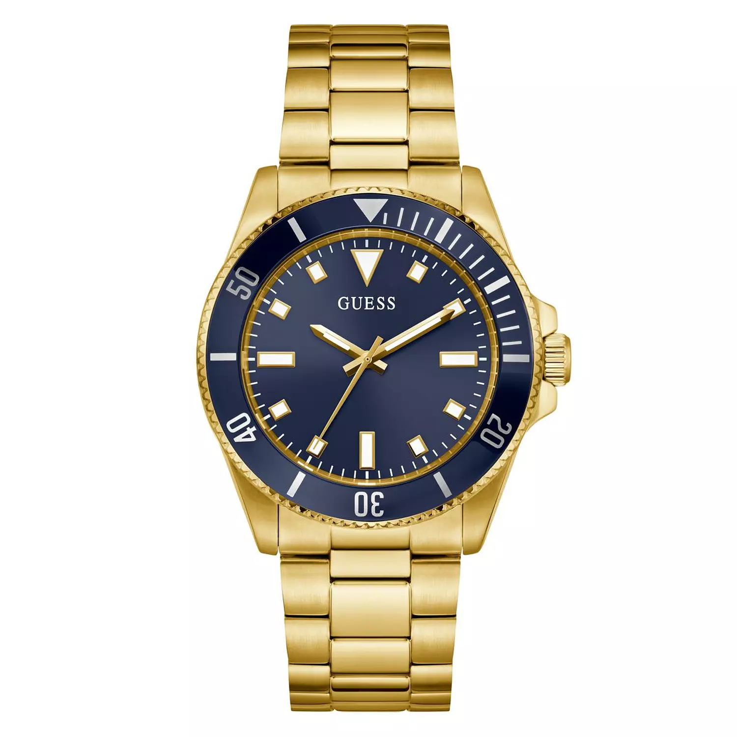 GUESS CLIFF Mens Gold Tone Analog Watch Gold Tone Stainless Steel Brushed/Polished Bracelet image