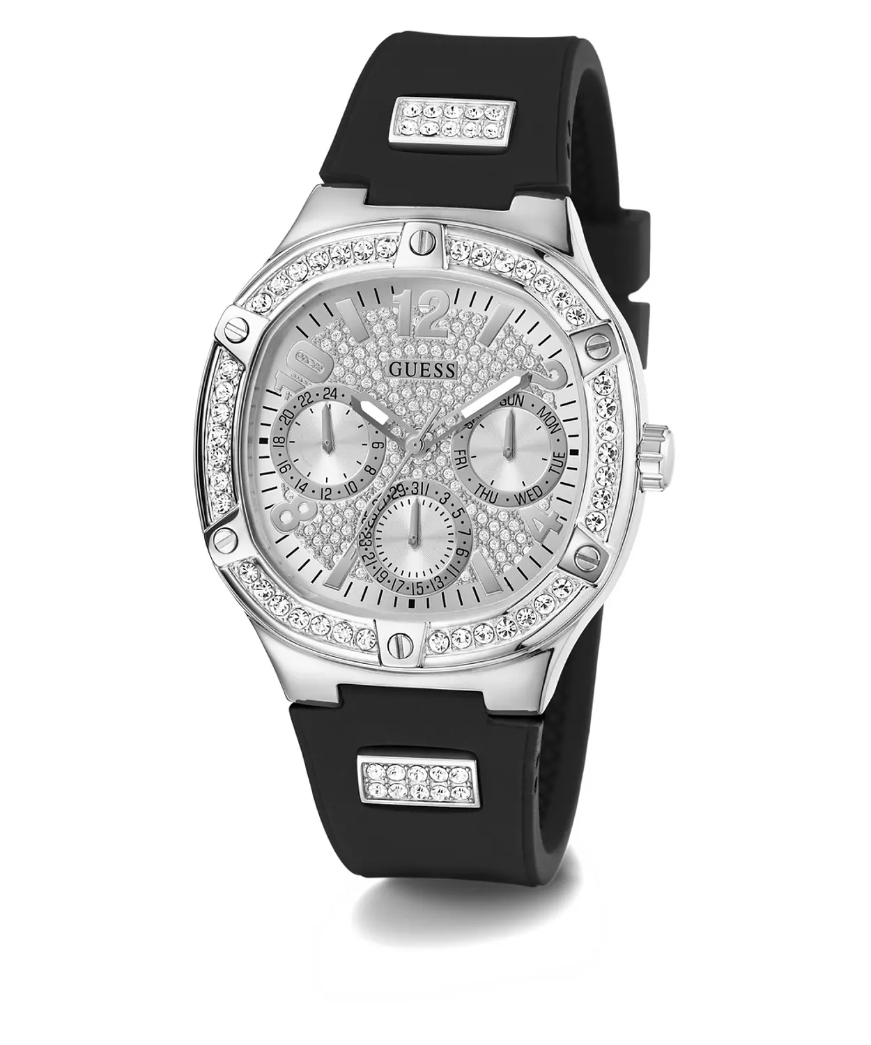 GUESS GW0619L1 ANALOG WATCH  For Women Black Silicone Smooth Strap  3