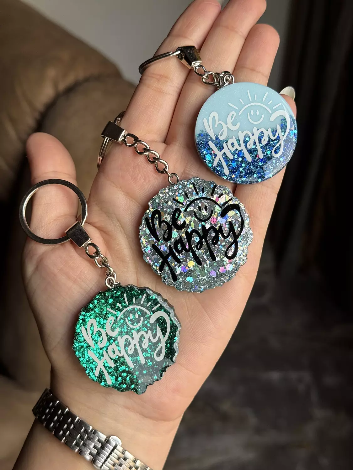 “ Be Happy “ Keychain ( By Order ) image