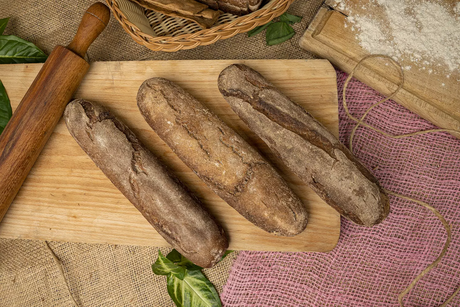 90% Organic Rye Half Baguette (Pack of 3; each 200g)  5