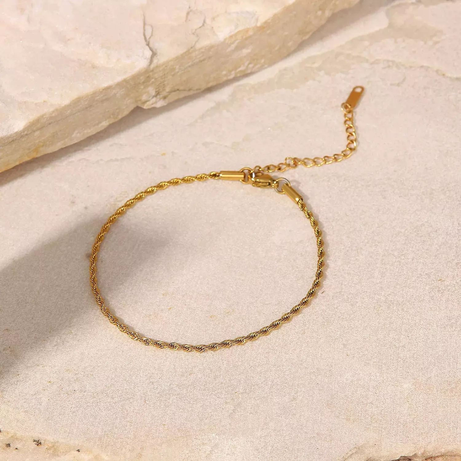 Oval beads gold anklet hover image