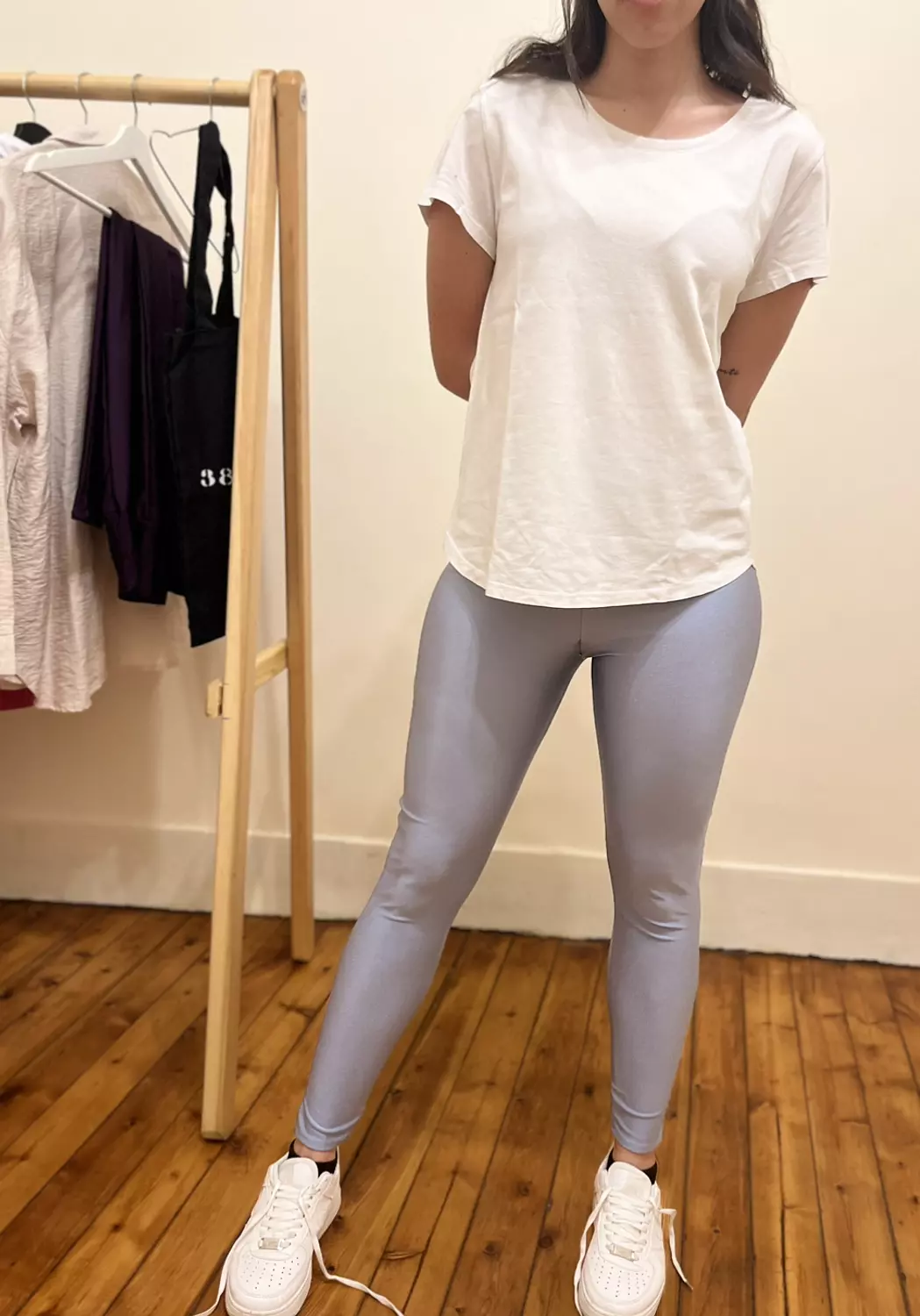 Metallic leggings - Bluish silver