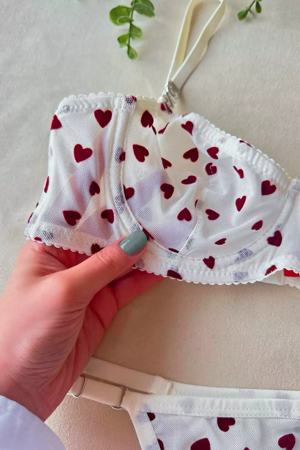 Mesh Hearts Lingerie Set 4