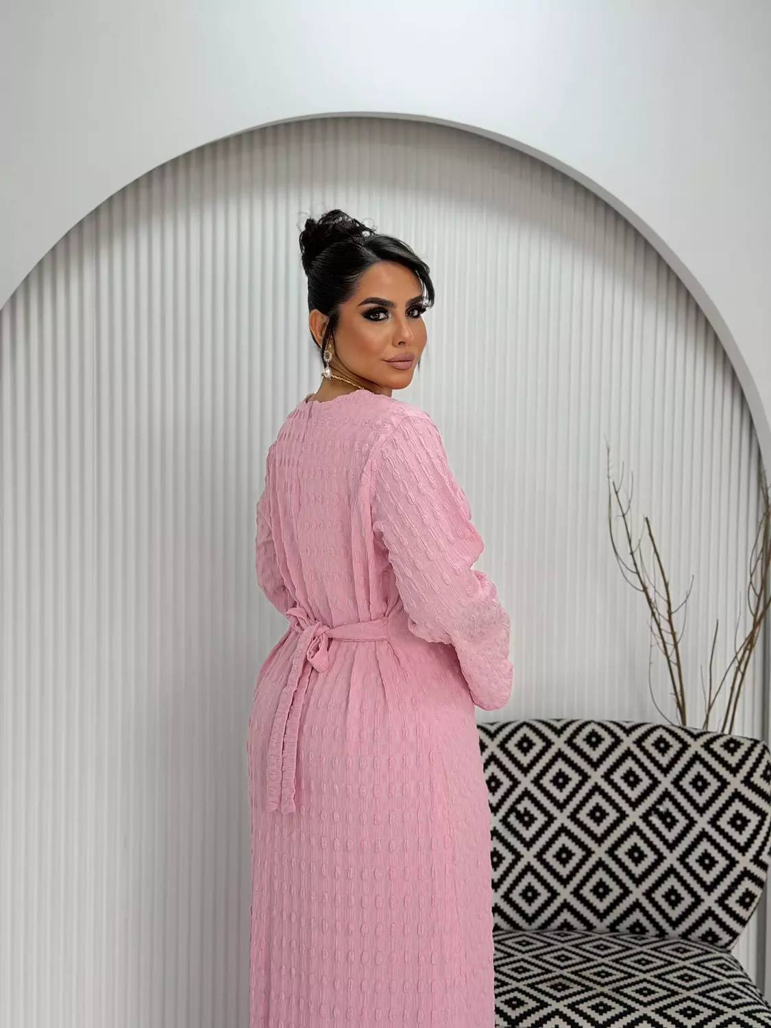 Allure Textured Dress In Blush Pink 🎀 4