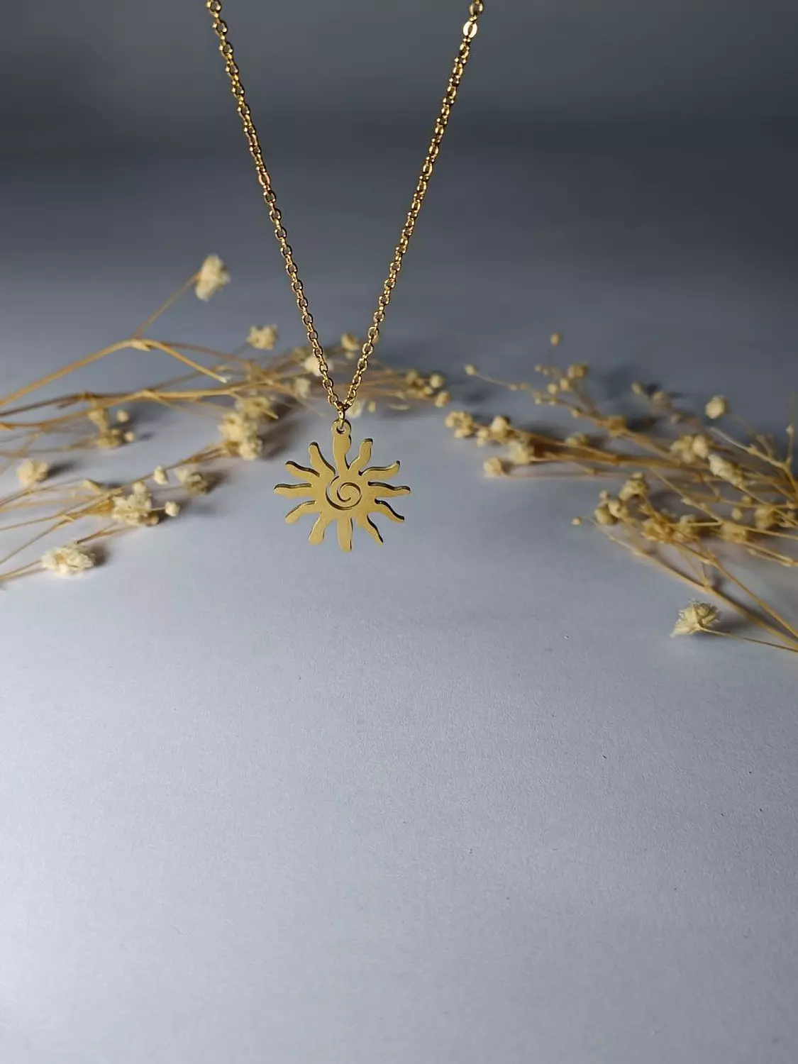 engraved sun necklace image