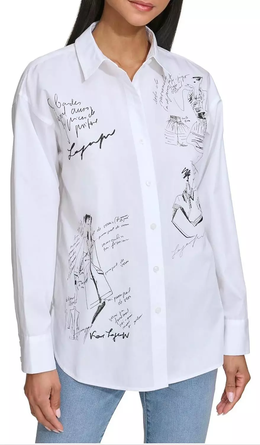 Whimsical Print Button Front Shirt image