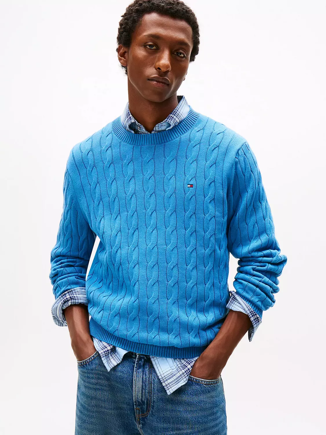 Cable Knit Crewneck Sweater 7