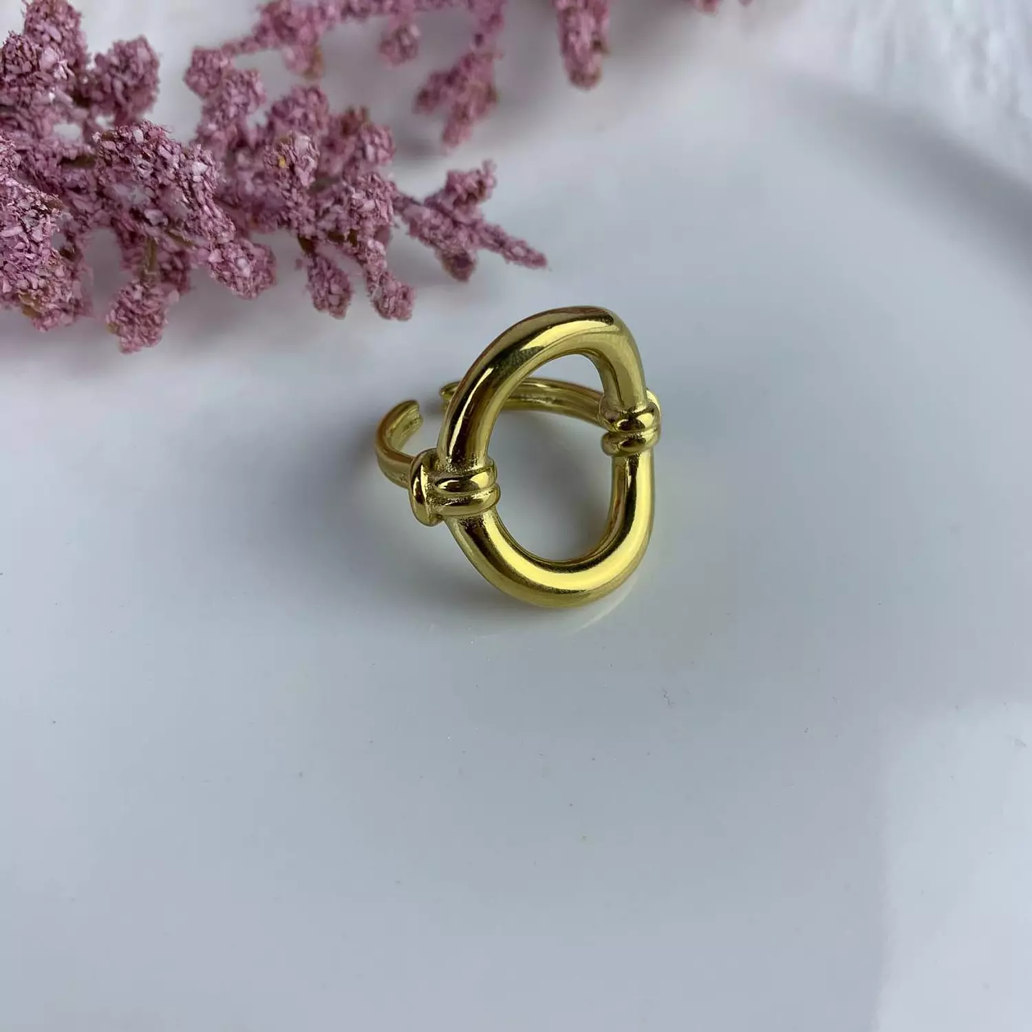 Stainless steel Ring with seashell image