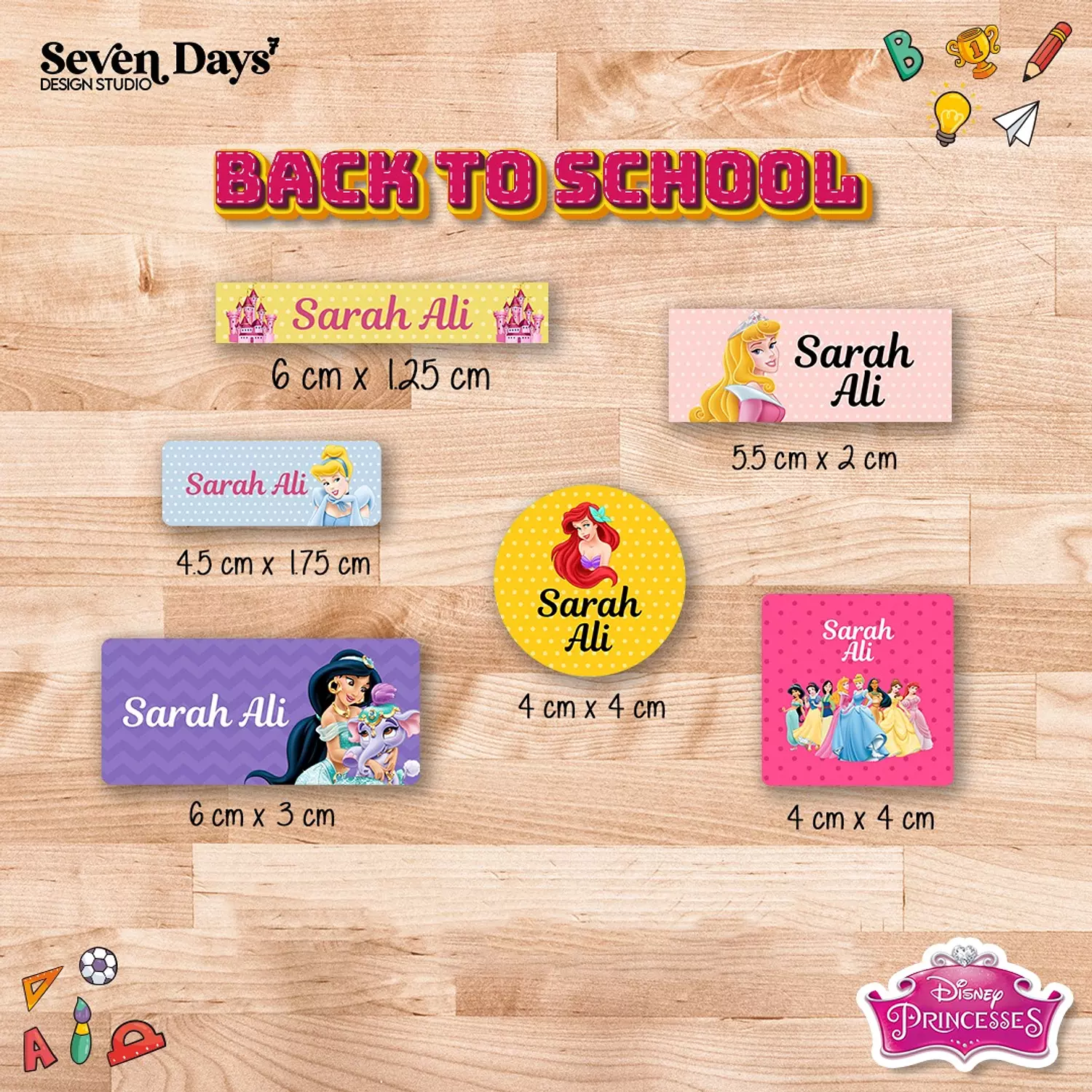 Princess School Labels