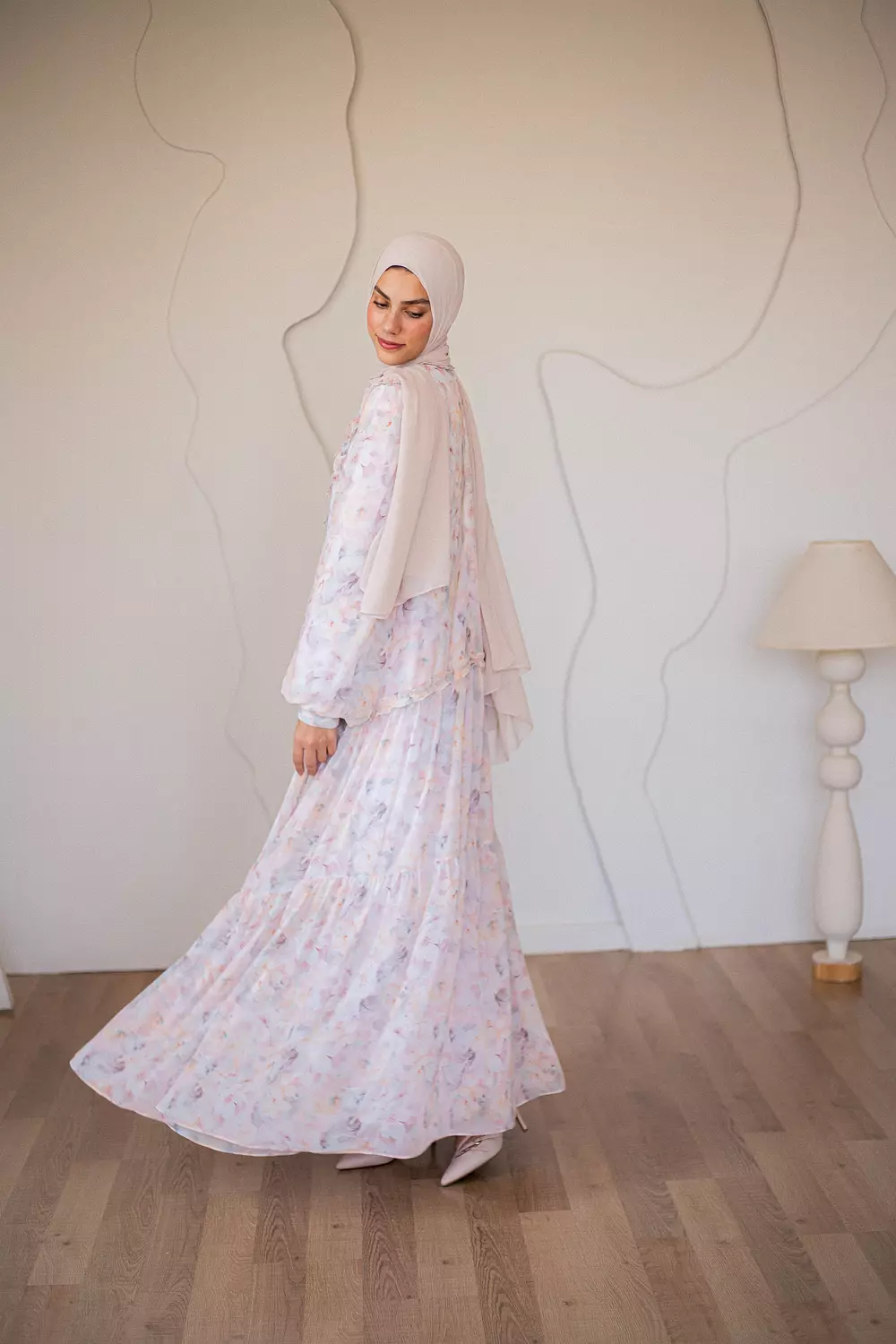 Rose Chiffon Dress with Full Lining 1
