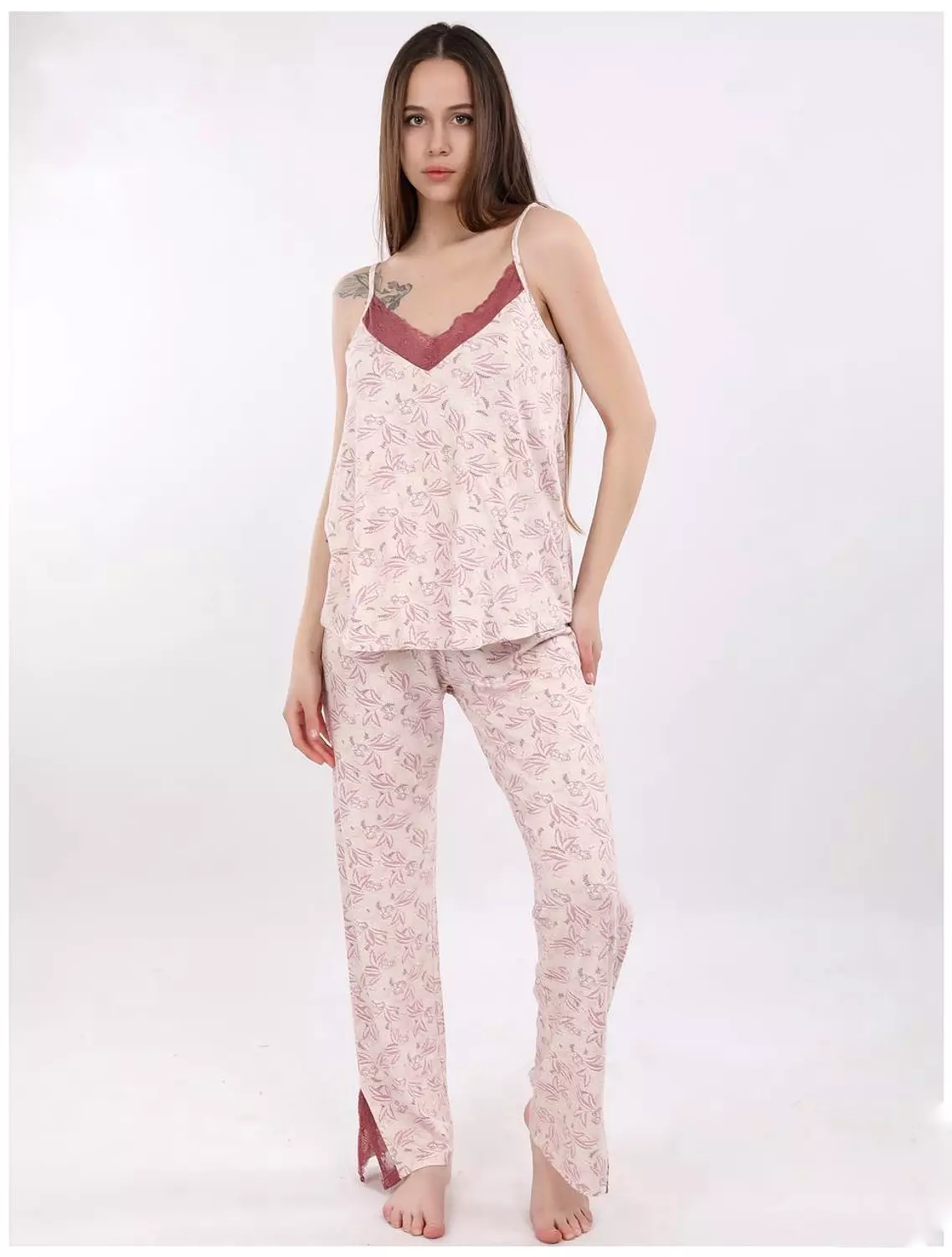 V101 Palms Full-length pants pajama set image