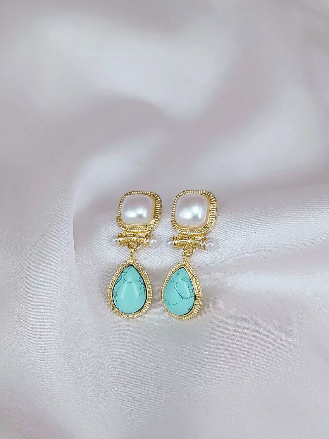 Gold Plated Light Blue - Earring image