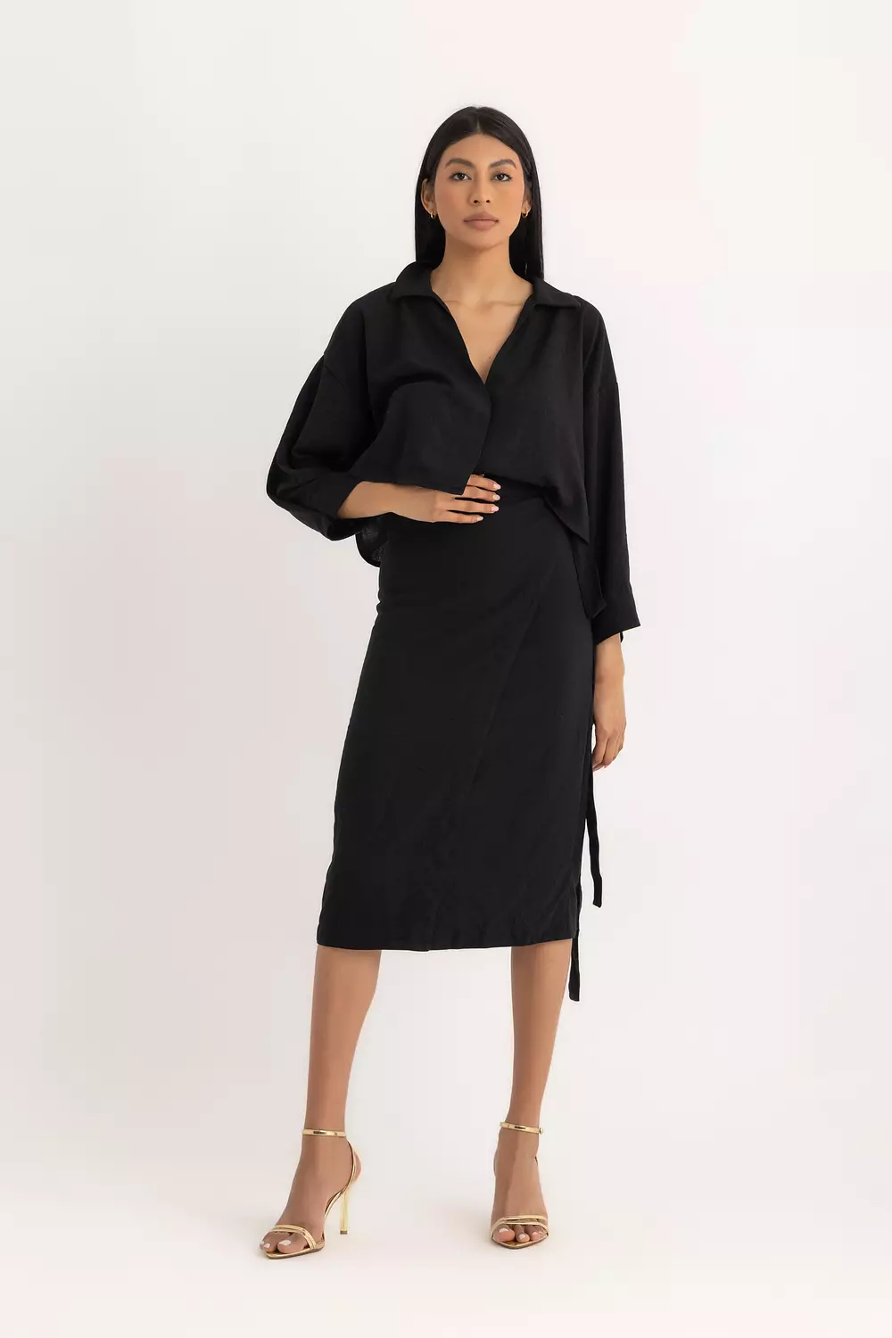 The Maya Wrapped Linen Skirt 2