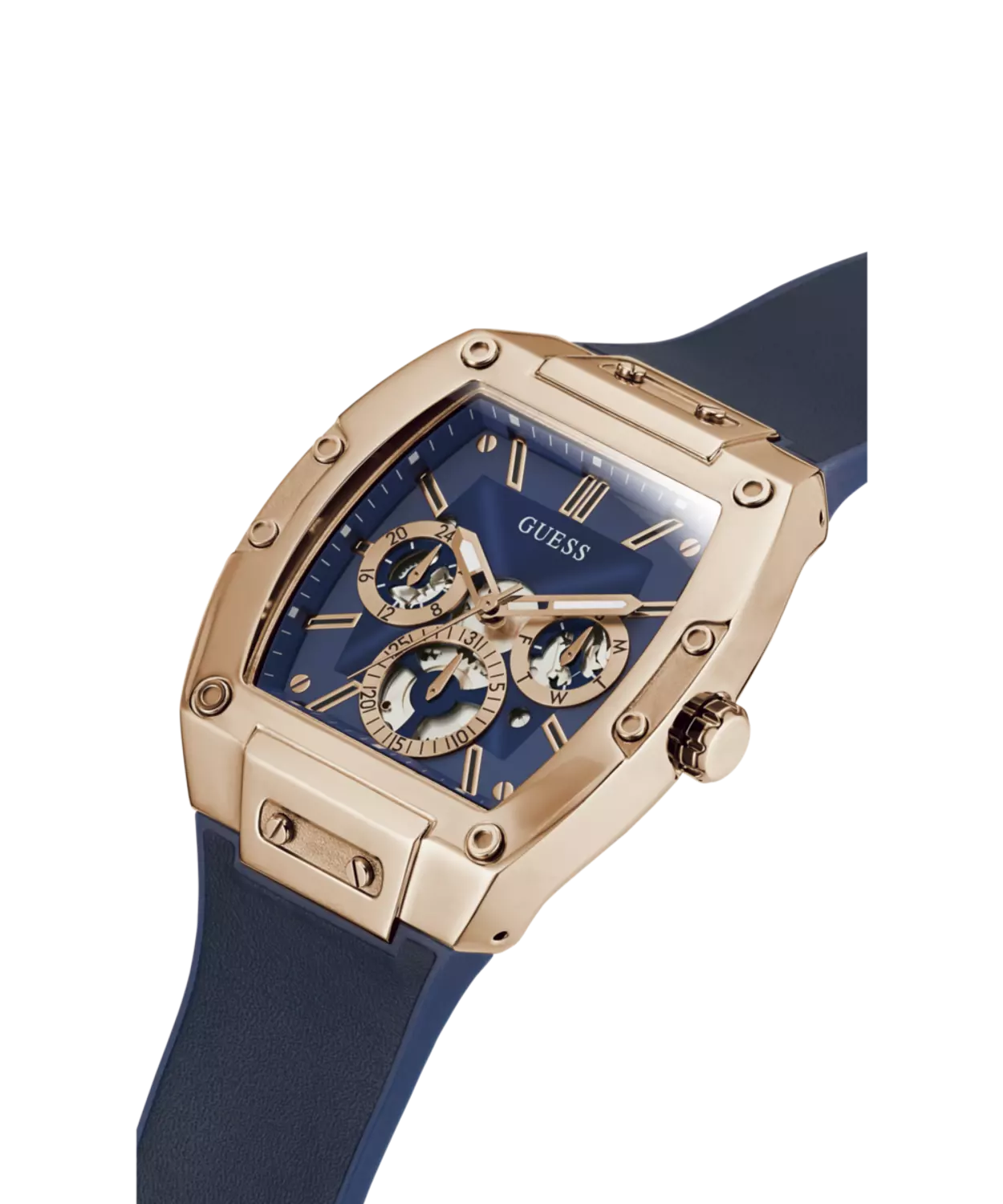 GUESS GW0202G4 Men's  Watch Rose Gold Tone Genuine leather/Silicone Strap 3
