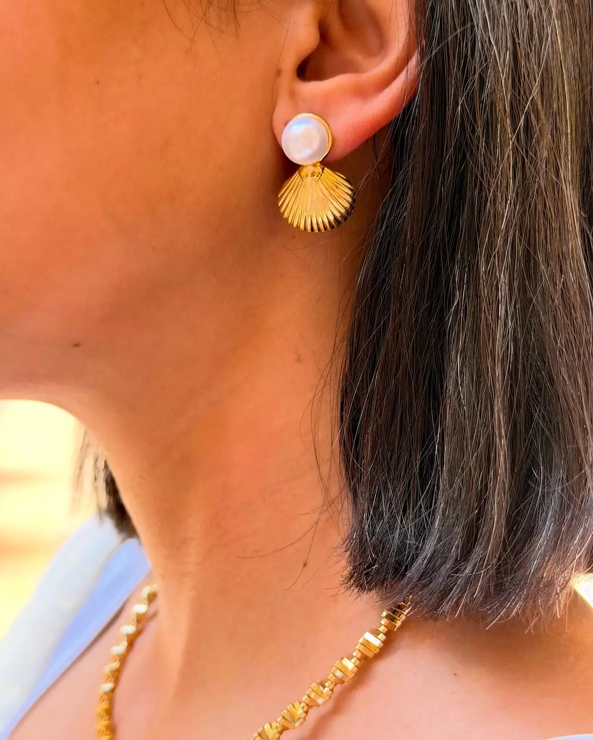Pearl SeaShell Earrings  hover image