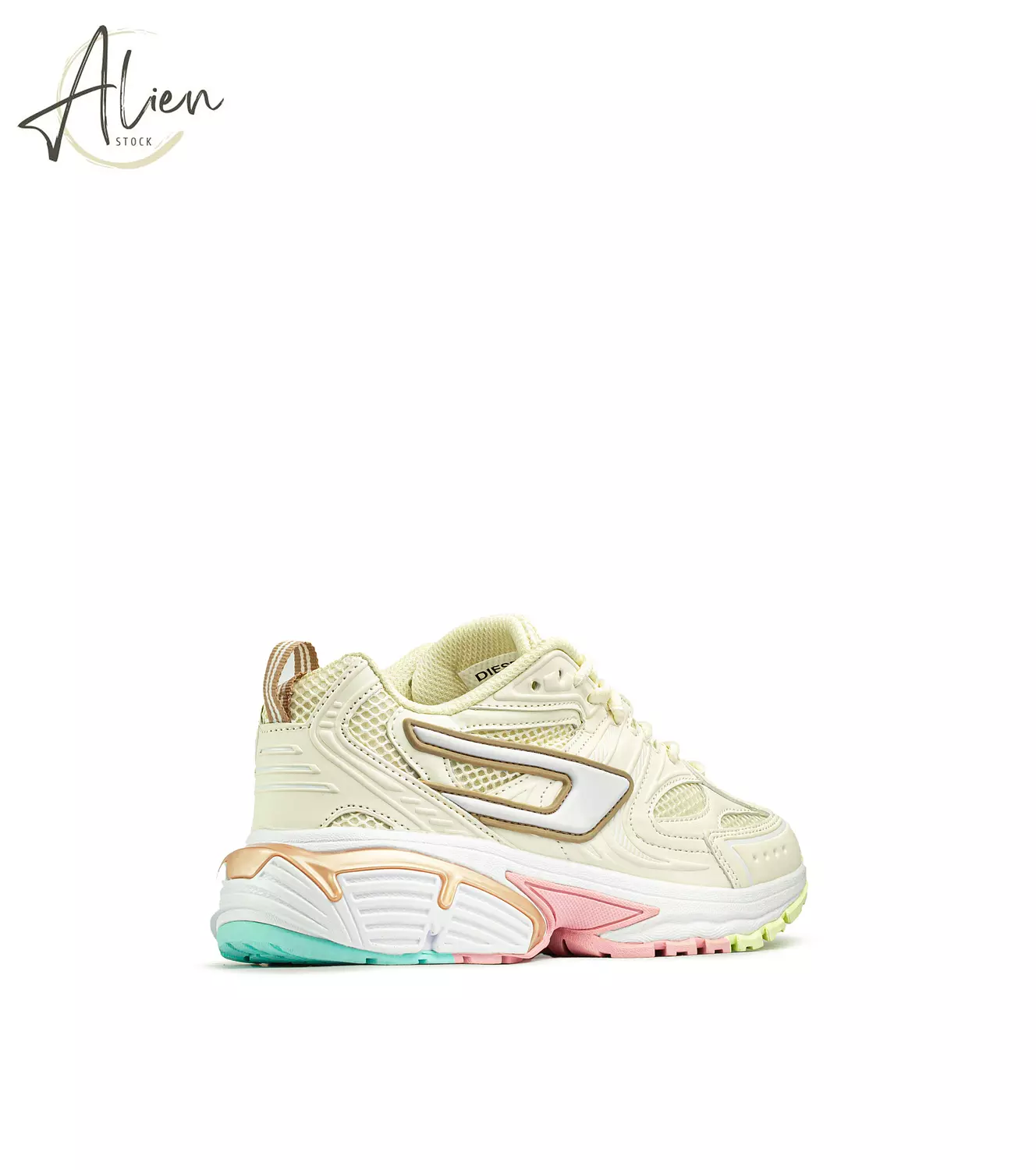 DISEL RUNNING SHOSE BEIGE BR PINK WOMEN 1