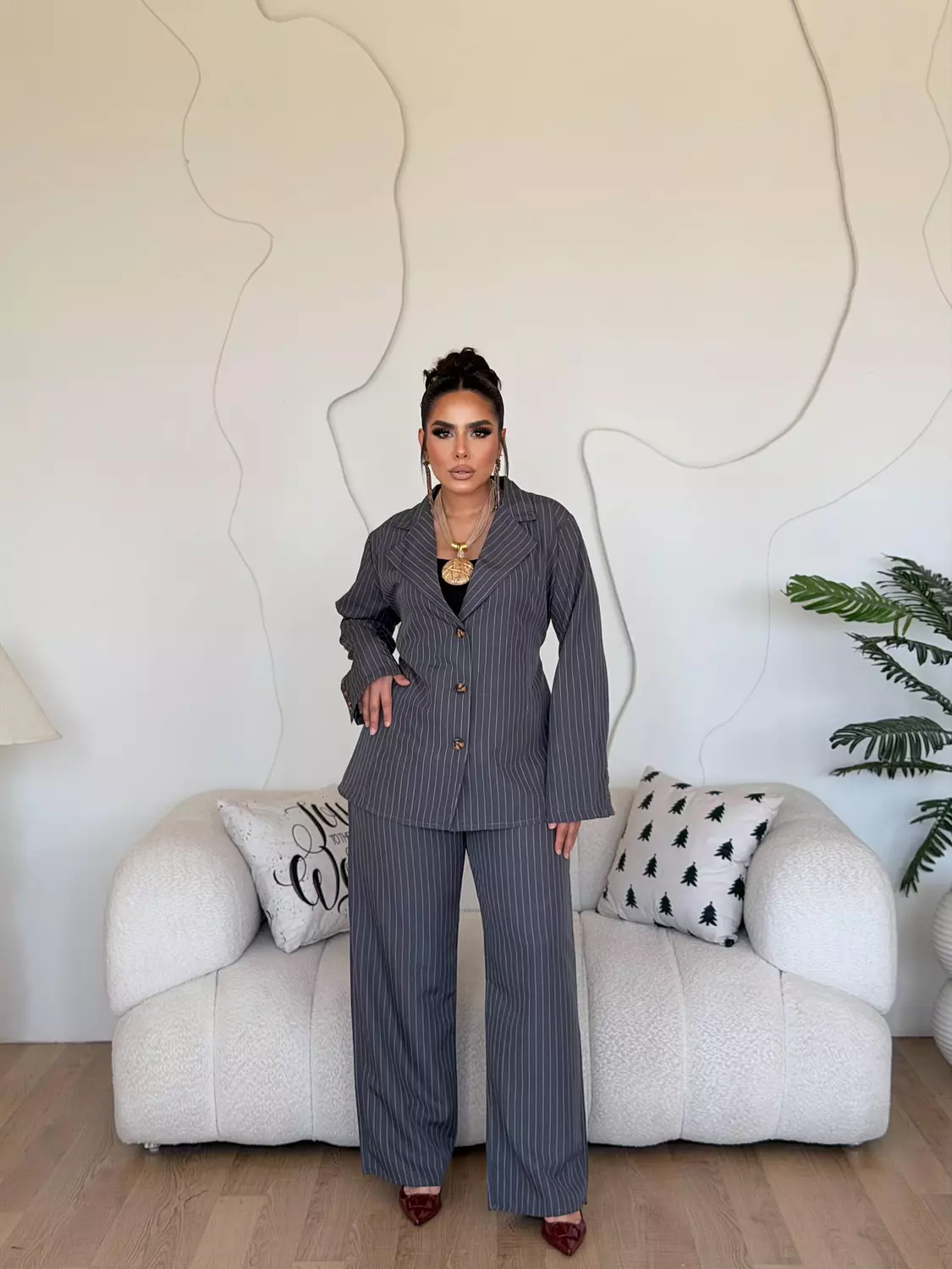 Axis Pinstripe Set In Grey hover image