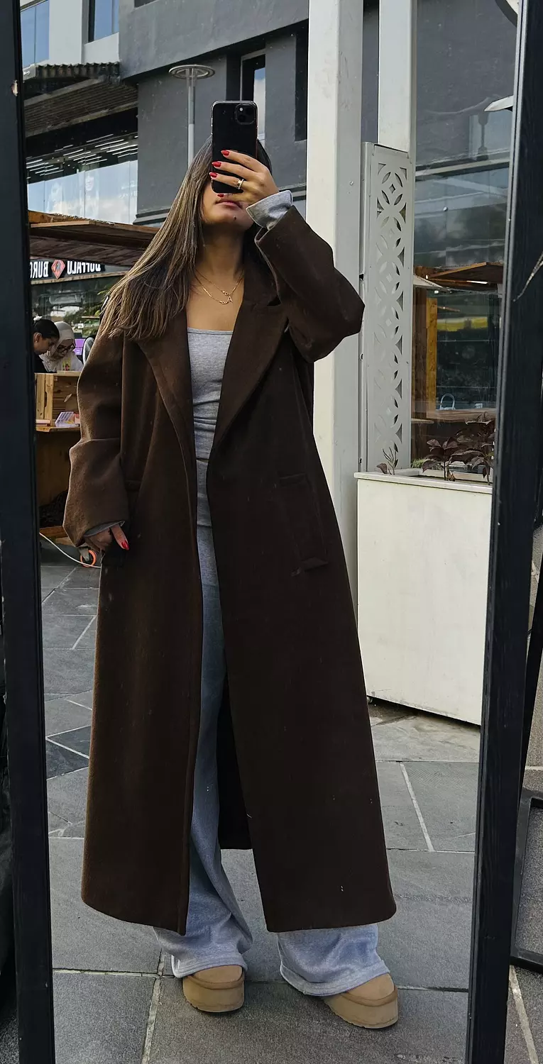 Aleron Over-sized Brown Coat image