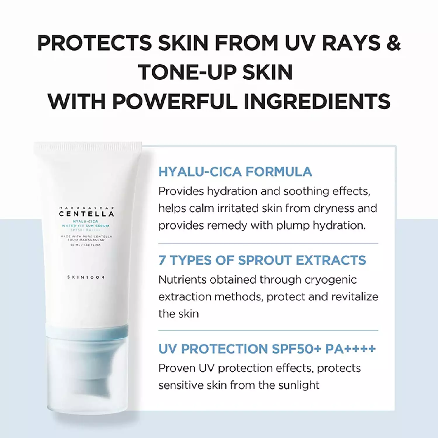 SKIN 1004 - Madagascar Centella Hyalu-Cica Water-Fit Sun Serum 2