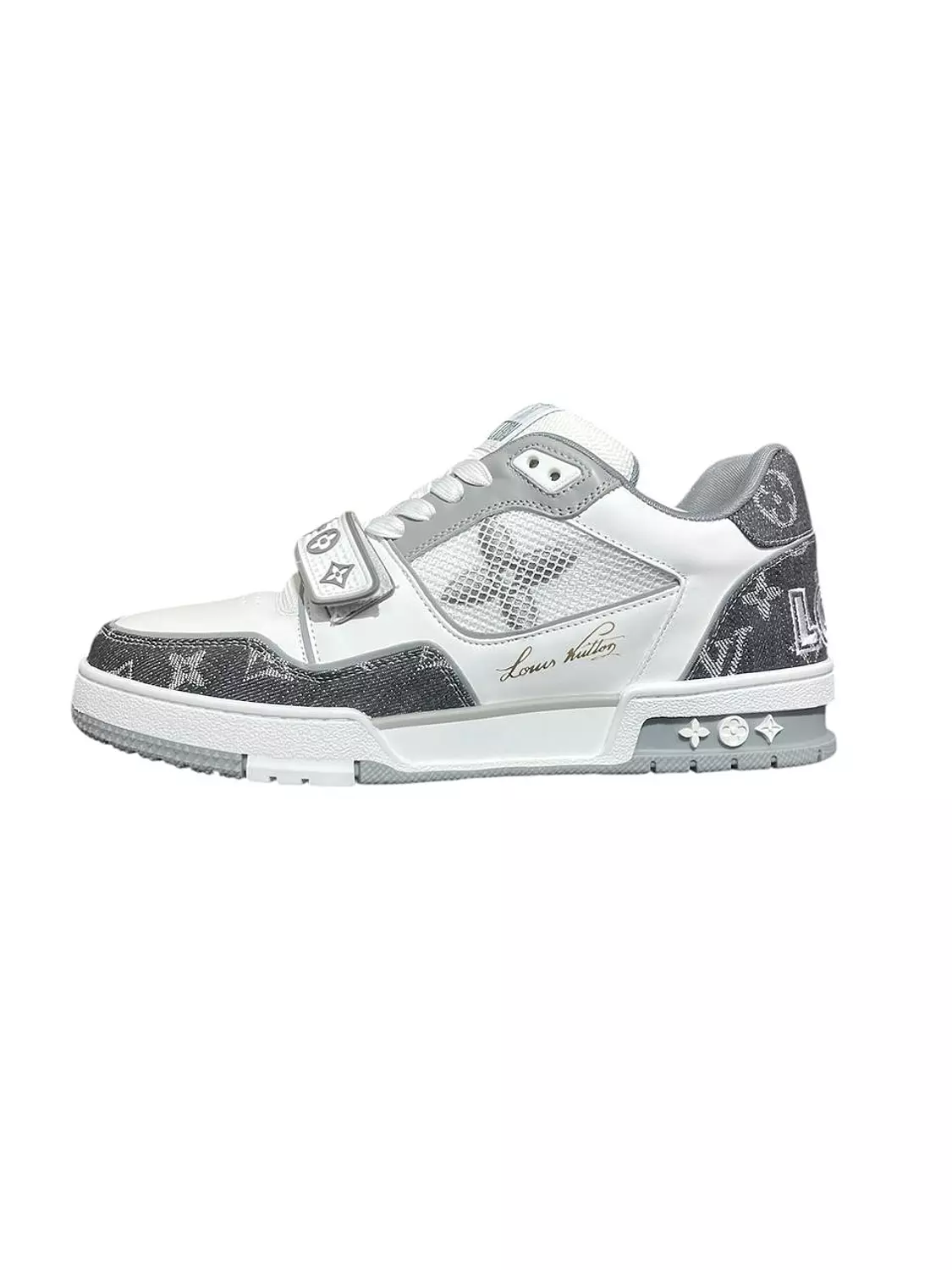 Loui Vuitton Trainer Tape White & Grey image