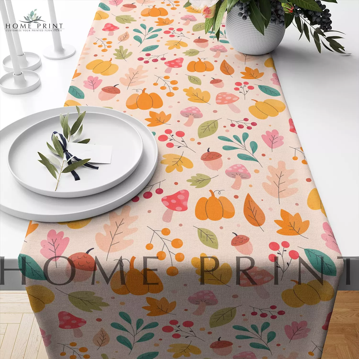 Autumn Runner - Tree leaves and Pumpkin - Multi Shapes  image