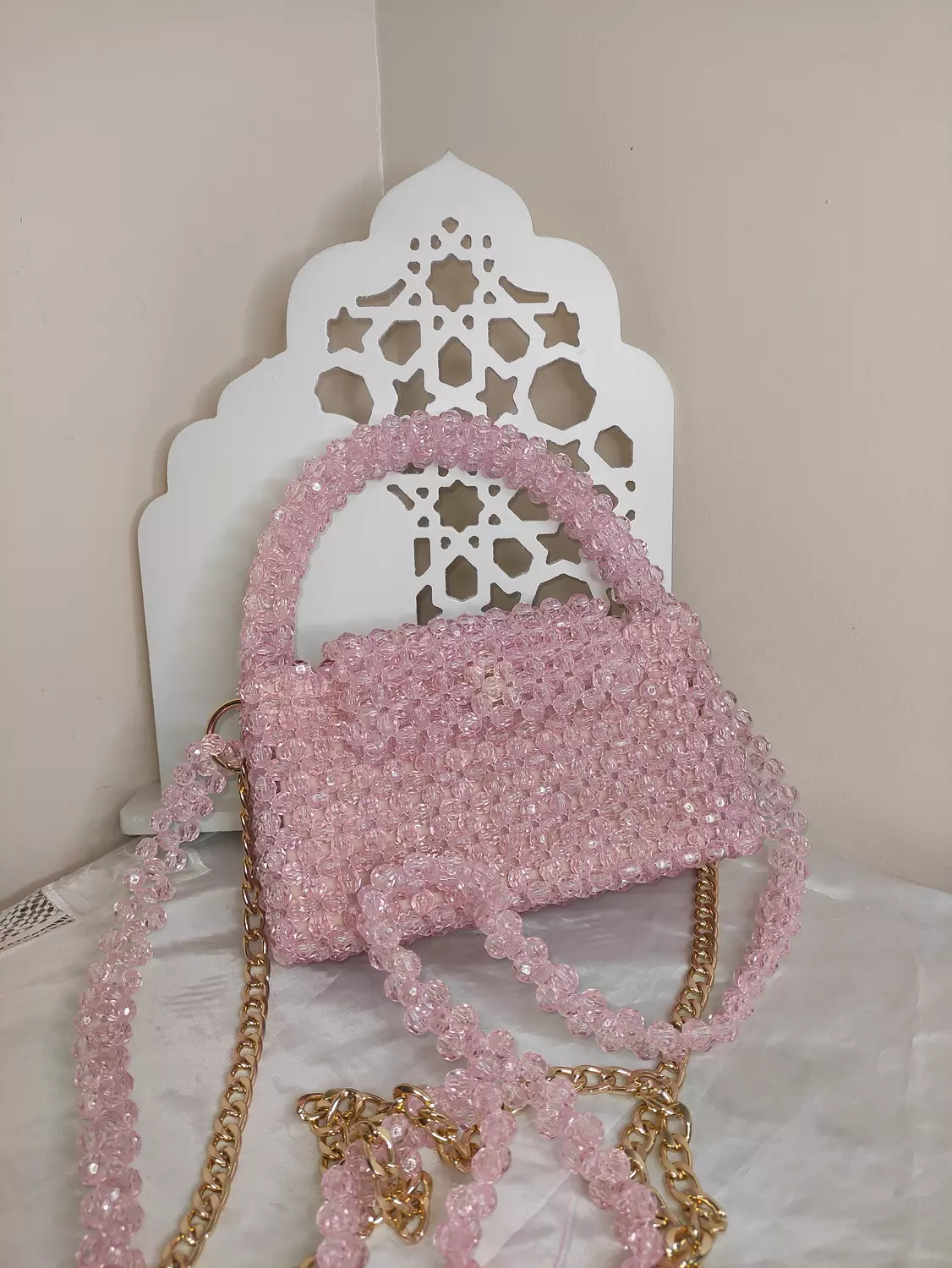 Blush Bloom Detachable Feather Bag 6
