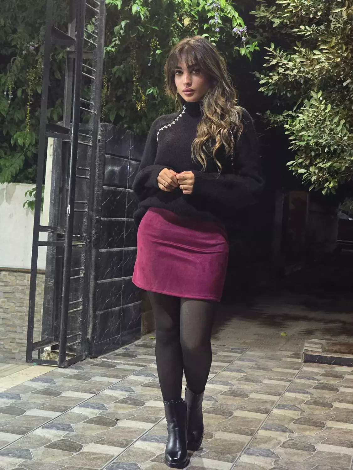 Black wool Pullover with diamonds 3