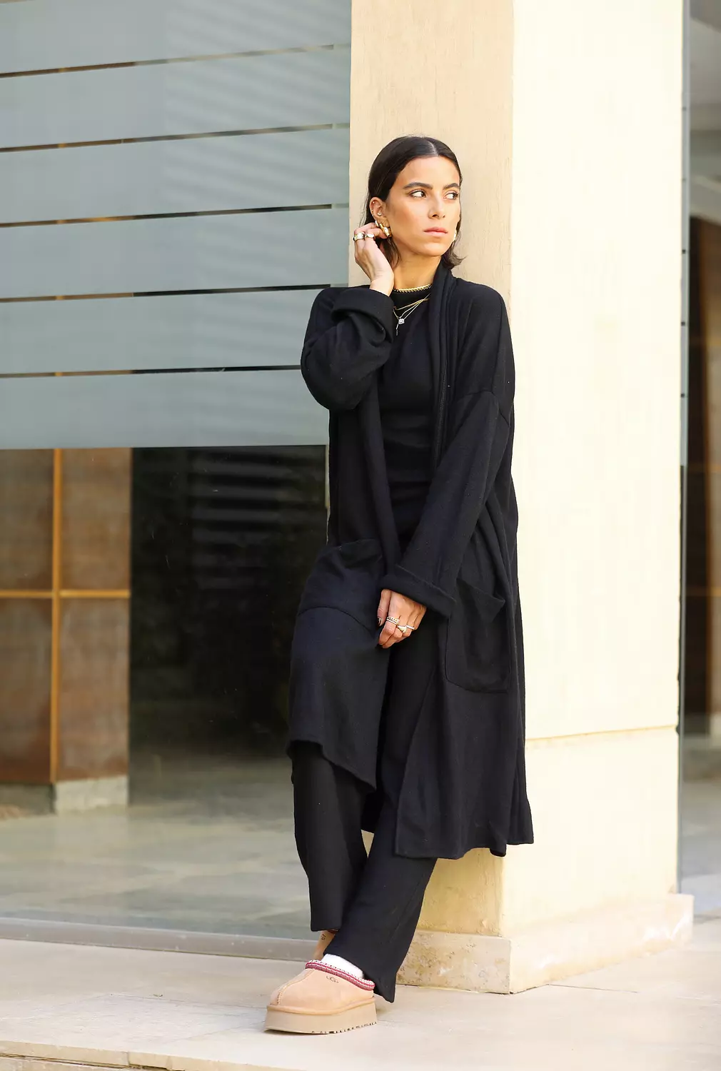 Black cardigan set image