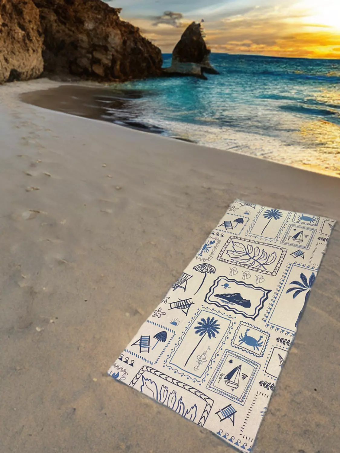 pretty coastal beach towel 1